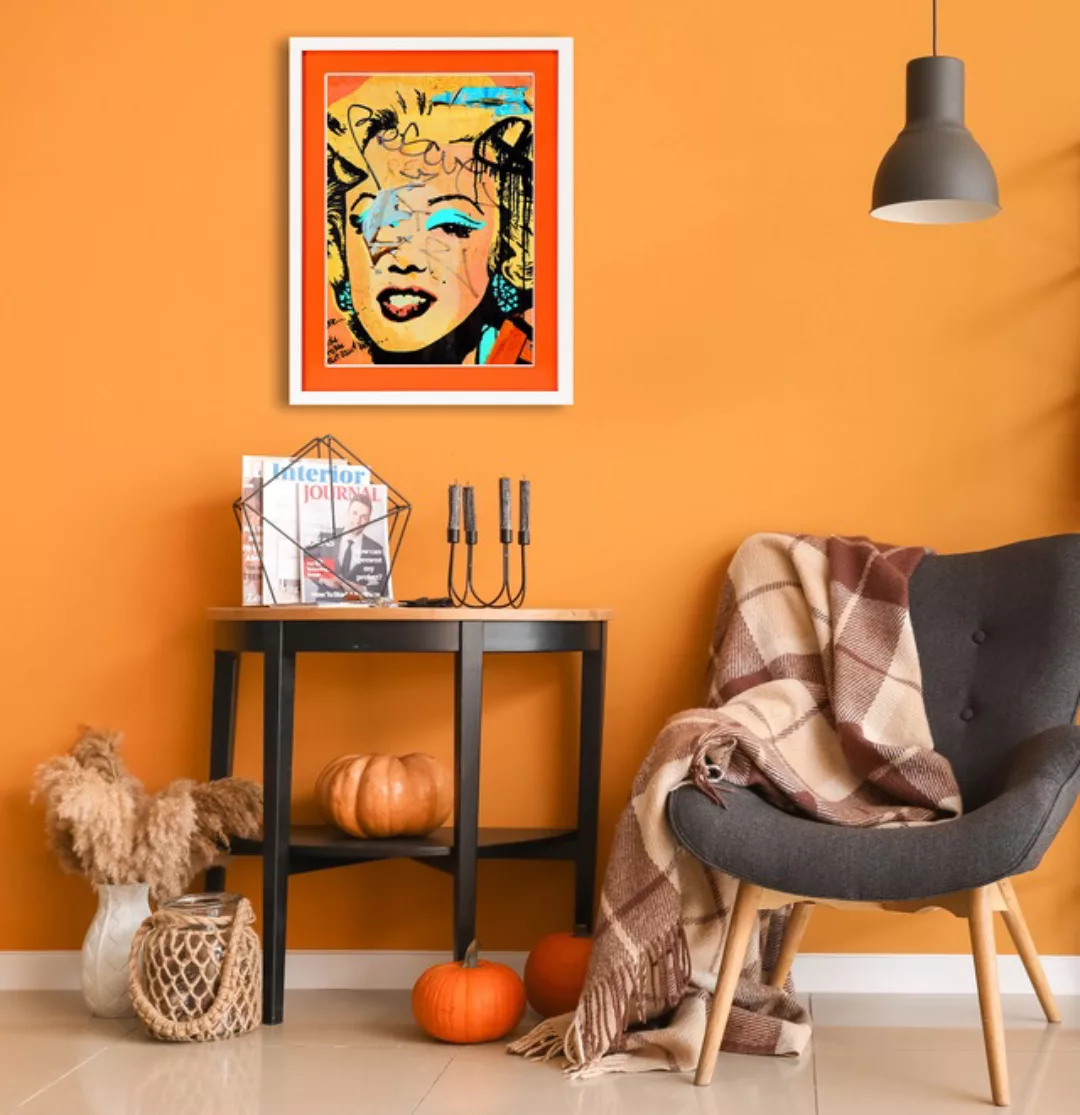 queence Bild mit Rahmen "Marilyn Monroe, orange", Bilder von Frauen-Film-Fi günstig online kaufen