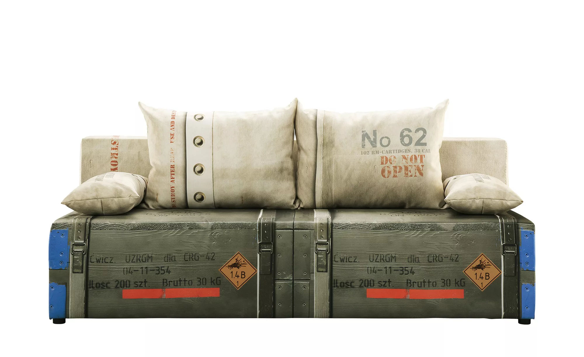 Schlafsofa  Play-Full Military - grau - 91 cm - 88 cm - Sconto günstig online kaufen