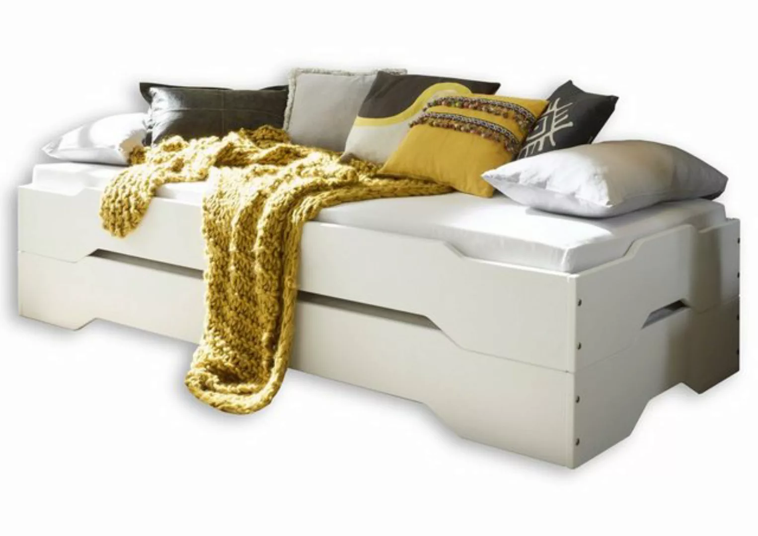 Aileenstore Kinderbett Zwilling, 90 x 200 cm, Kiefer massiv, weiß günstig online kaufen