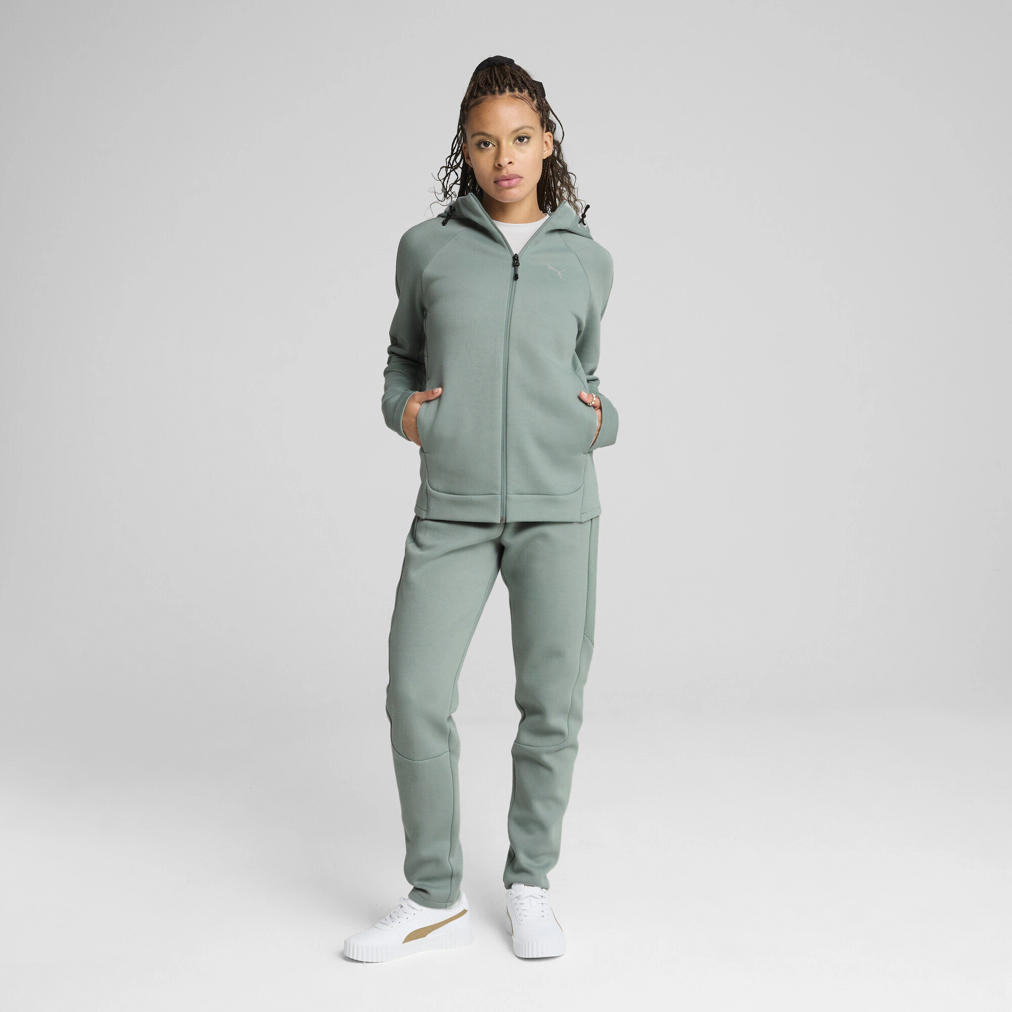 PUMA Sweatjacke "evoStripe Kapuzenjacke Damen" günstig online kaufen