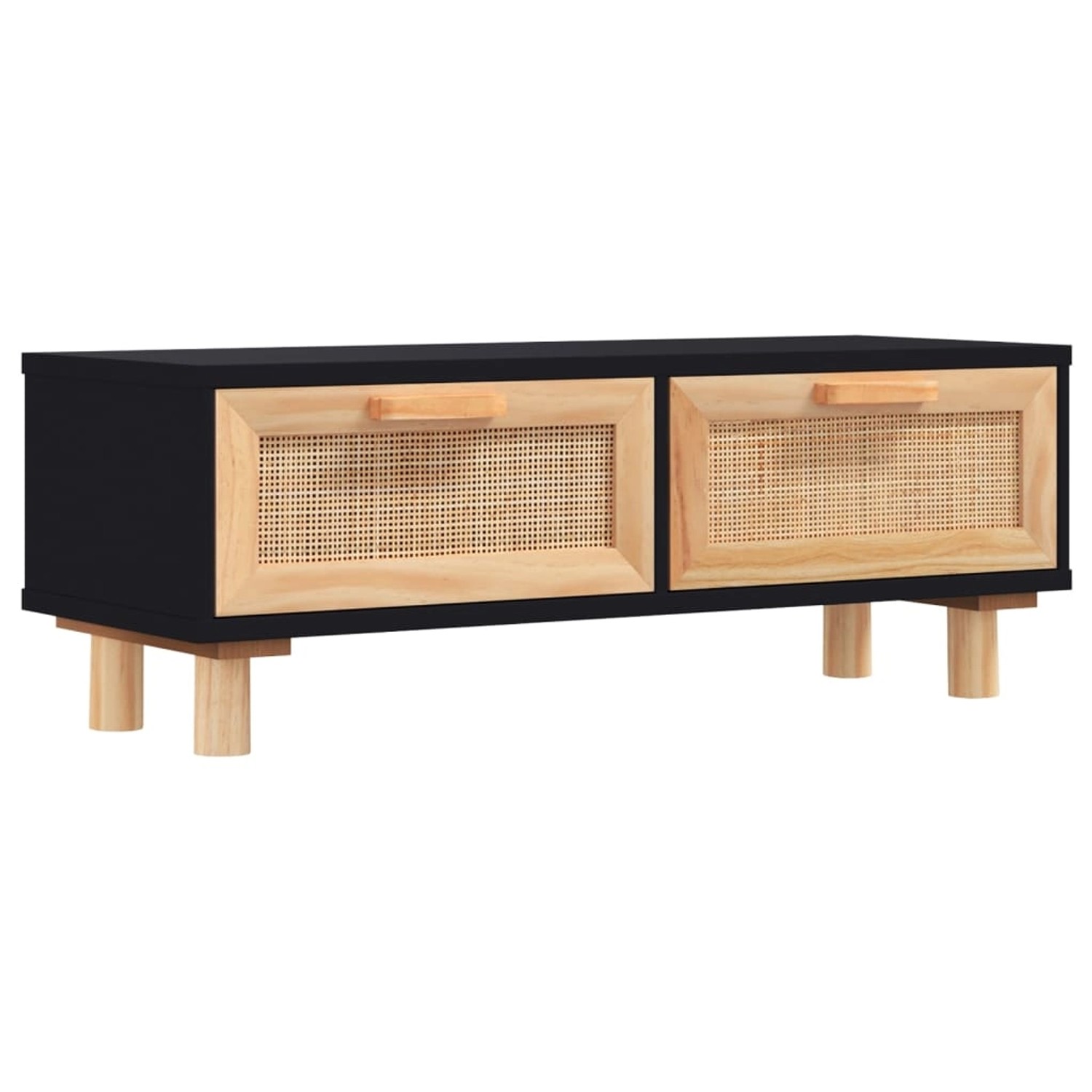 vidaXL Couchtisch Schwarz 80x40x30 cm Holzwerkstoff Massivholz Kiefer günstig online kaufen