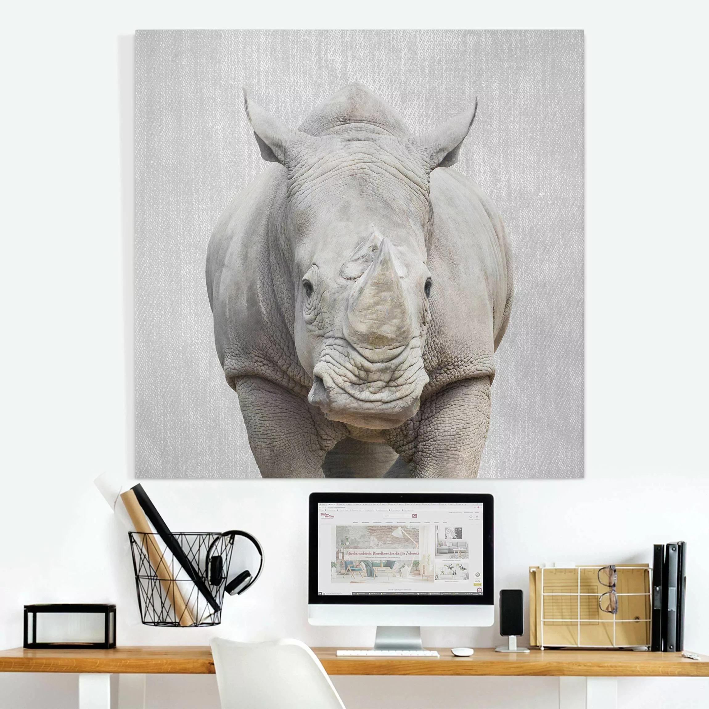 Leinwandbild Nashorn Nora günstig online kaufen