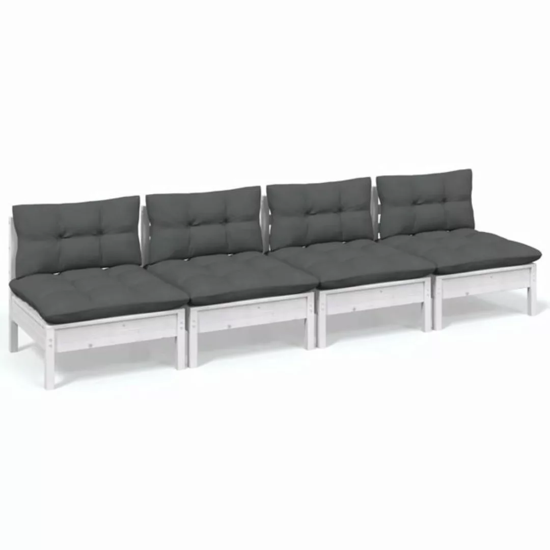 4-sitzer-gartensofa Mit Anthrazit Kissen Massivholz Kiefer günstig online kaufen