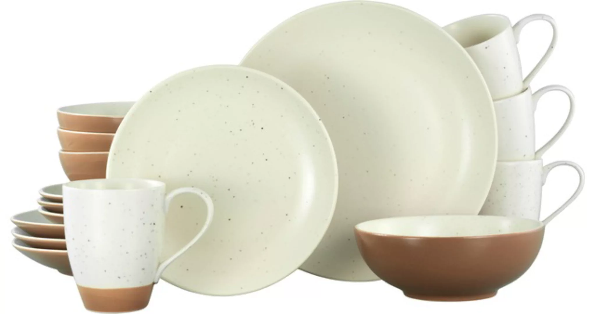 CreaTable Kombiservice »Geschirr-Set Sand Dunes«, (Set, 16 tlg., Kaffeeserv günstig online kaufen