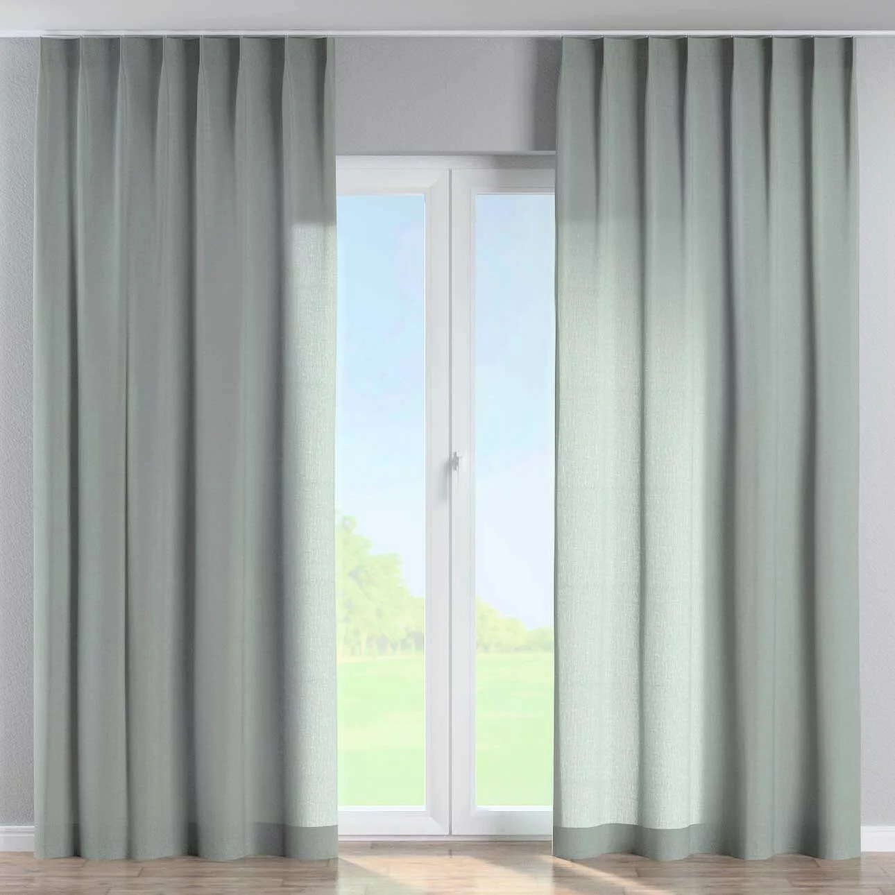 Vorhang mit flämischen 1-er Falten, grau, Leinen (159-10) günstig online kaufen
