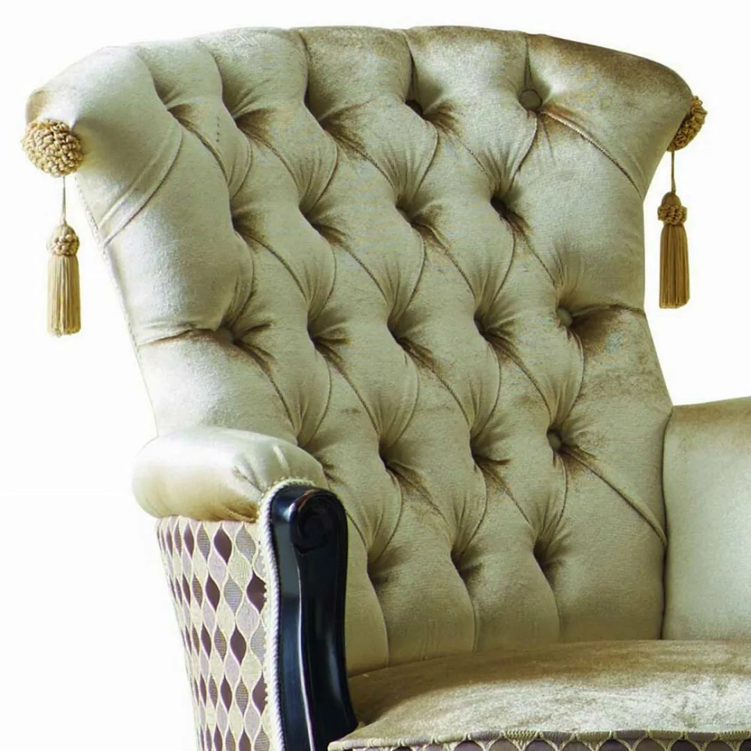 Luxus Sessel in italienischem Design Dunkelbraun und Beige günstig online kaufen