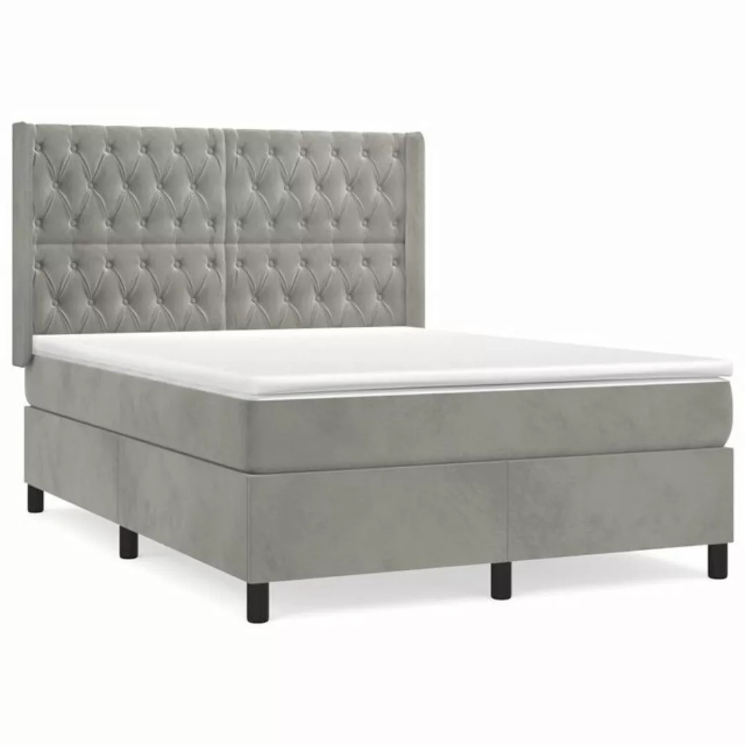 Vidaxl Boxspringbett Mit Matratze Dunkelgrau 140x200 Cm Samt günstig online kaufen