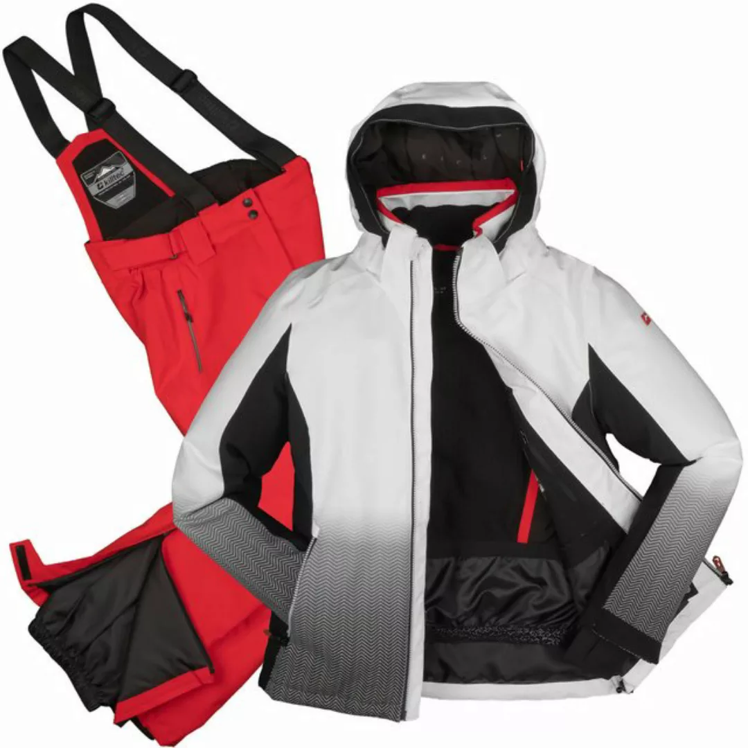 Killtec Skianzug Skianzug Damen Skijacke hellgrau + Skihose rot (Größe 40), günstig online kaufen