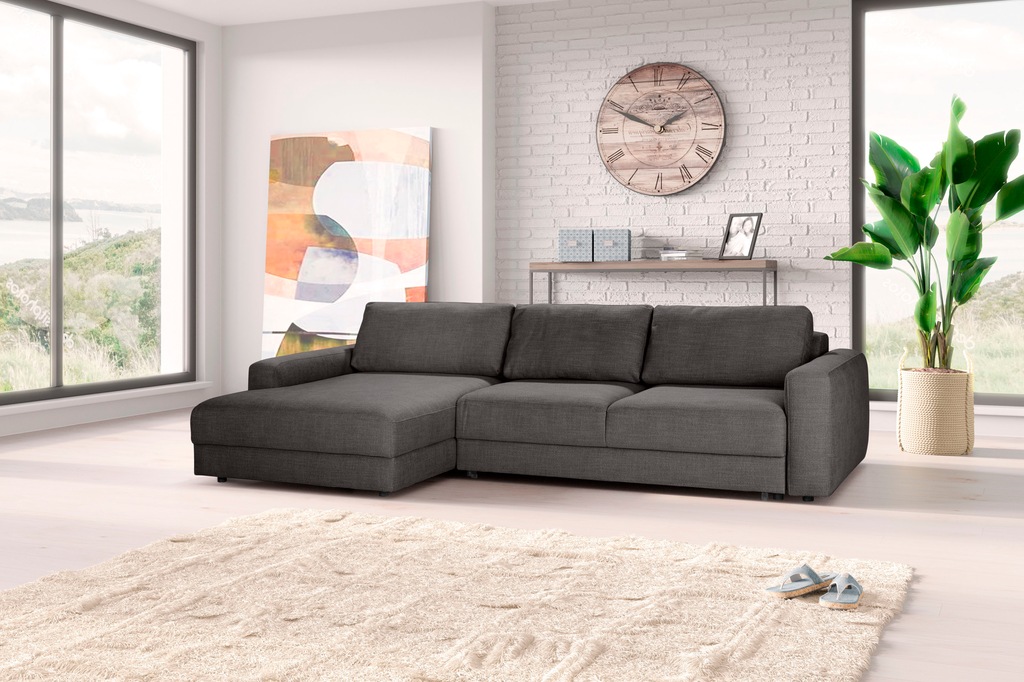 TRENDMANUFAKTUR Ecksofa "Bourbon II, hoher Sitzkomfort, extrabreite Recamie günstig online kaufen