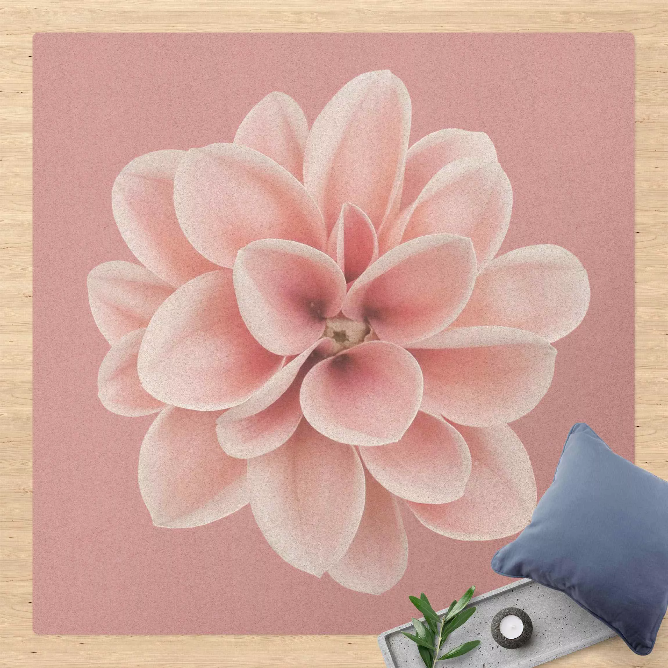 Kork-Teppich Dahlie Rosa Blush Blume Zentriert günstig online kaufen