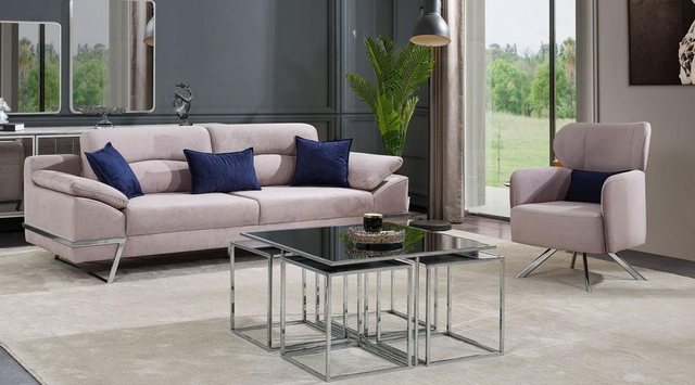 JVmoebel Sofa, Gruppe Wohnzimmer Sofagarnitur 31 Sitzer Sitzgruppe Grau Gar günstig online kaufen