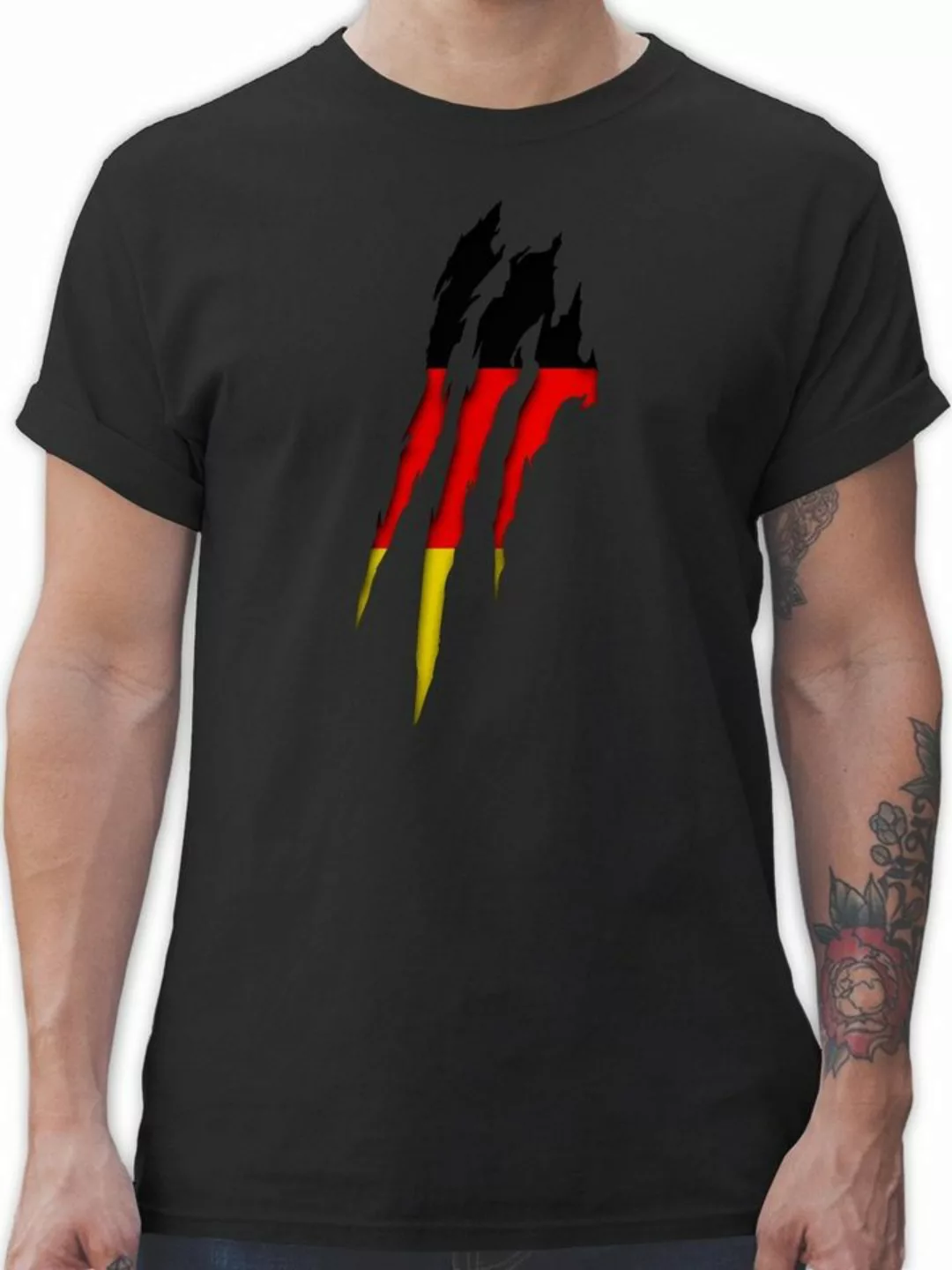 Shirtracer T-Shirt Deutschland Krallenspuren Germany, Schwarz Rot Gold Länd günstig online kaufen