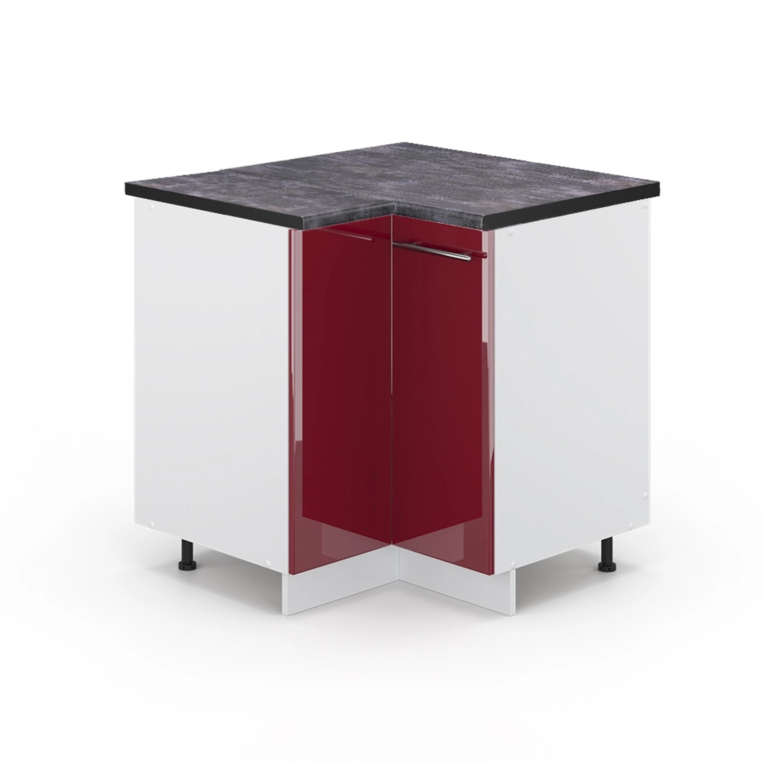 Vicco Eckunterschrank Fame-Line, Bordeaux Hochglanz/Weiß, 80.5 günstig online kaufen