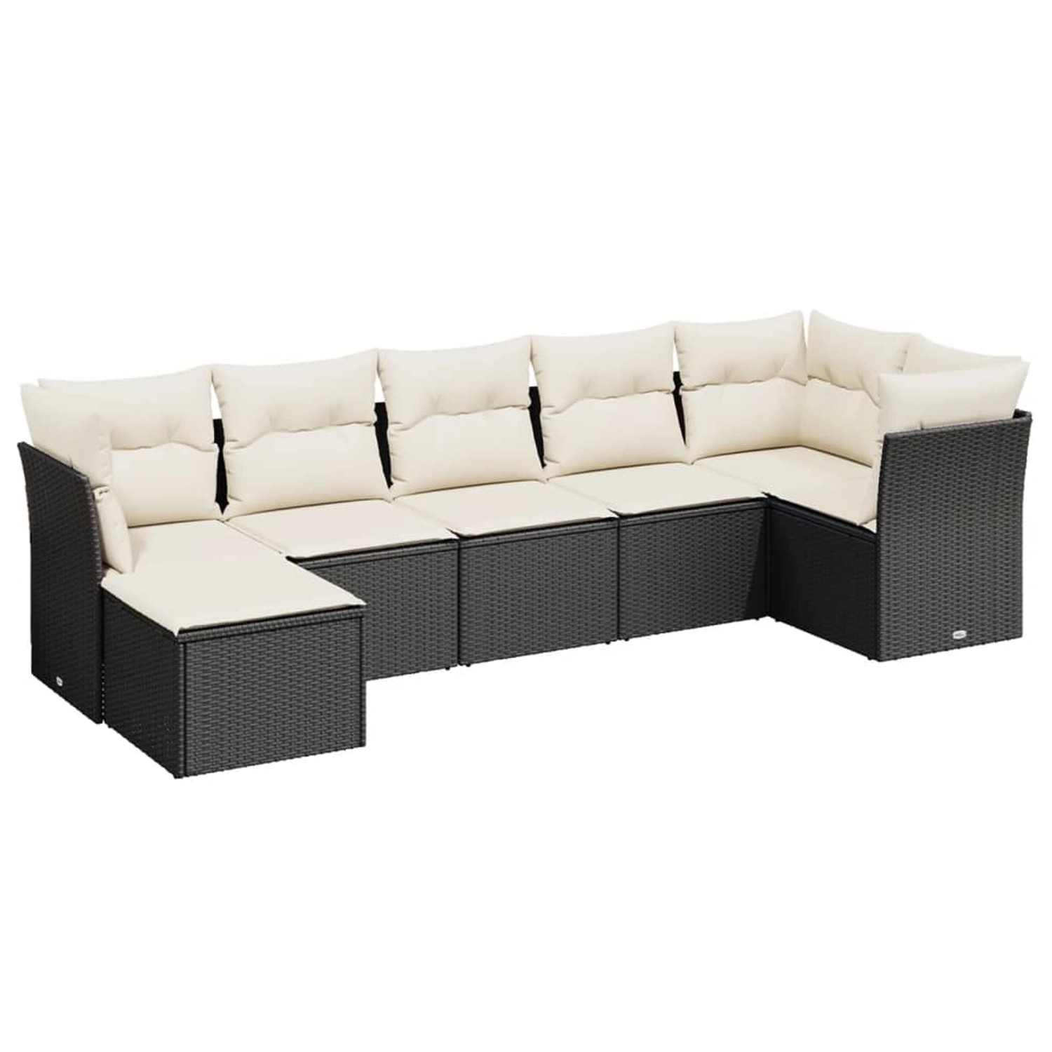 vidaXL 7-tlg Garten-Sofagarnitur mit Kissen Schwarz Poly Rattan Modell 131 günstig online kaufen