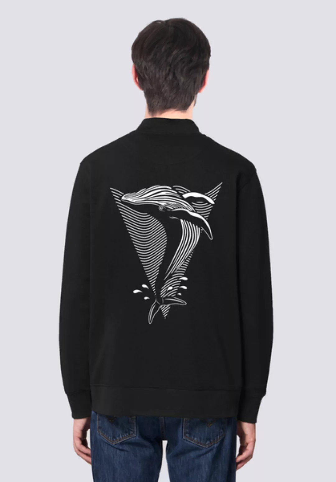 Save The Whale, Leichte Herren Sweatshirt Jacke Print Wal günstig online kaufen
