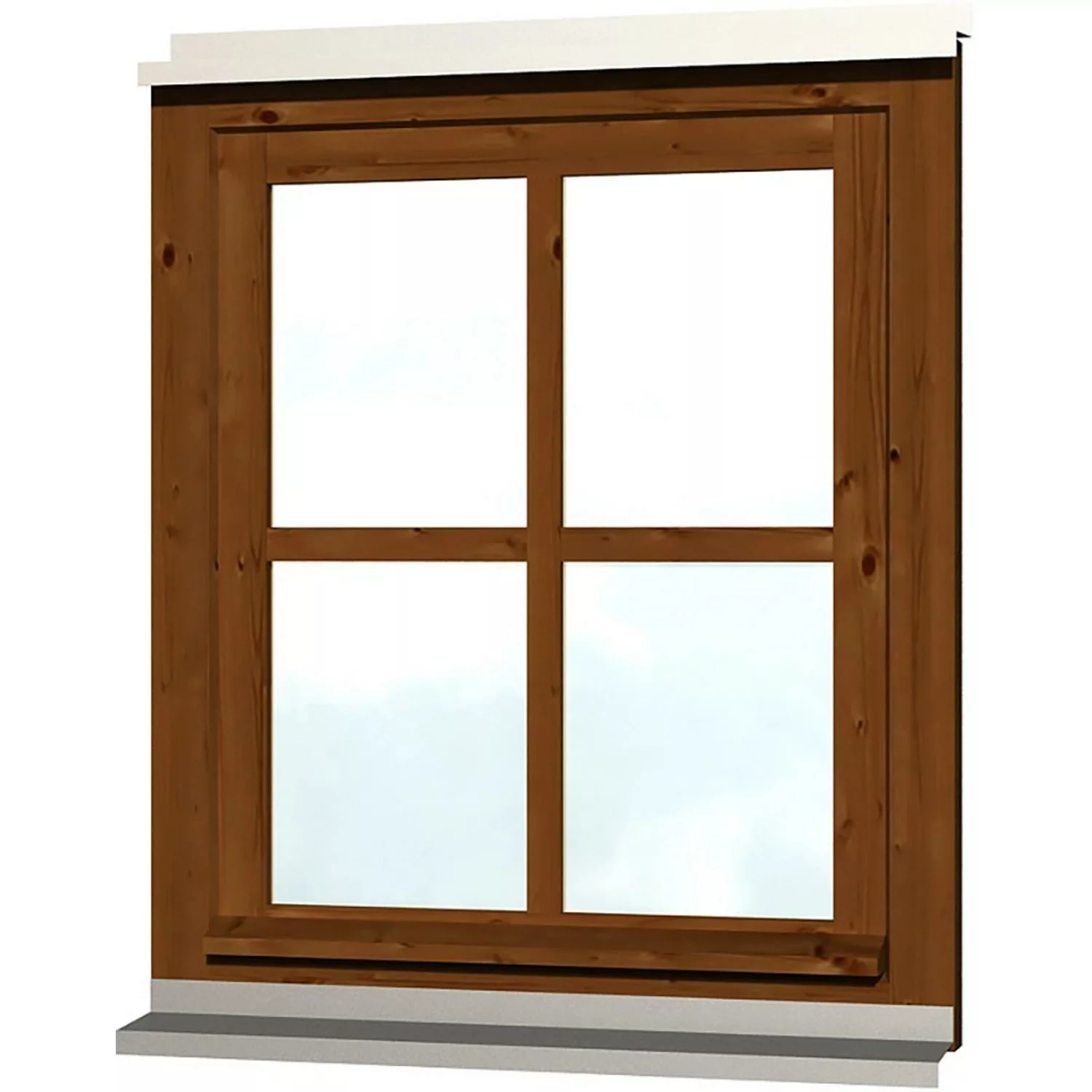 Skan Holz Einzelfenster Rahmenaußenmaß 69,1 x 82,1 cm Nussbaum günstig online kaufen