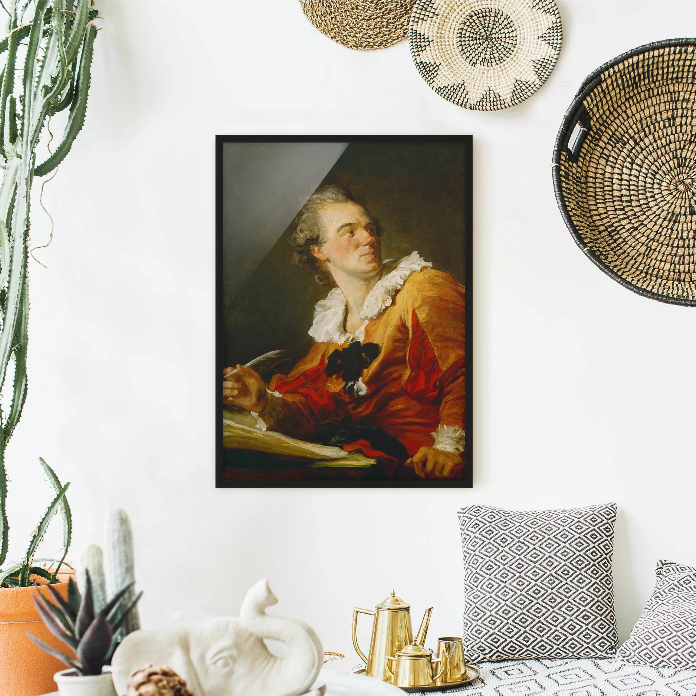 Bild mit Rahmen Kunstdruck - Hochformat Jean Honoré Fragonard - Die Inspira günstig online kaufen