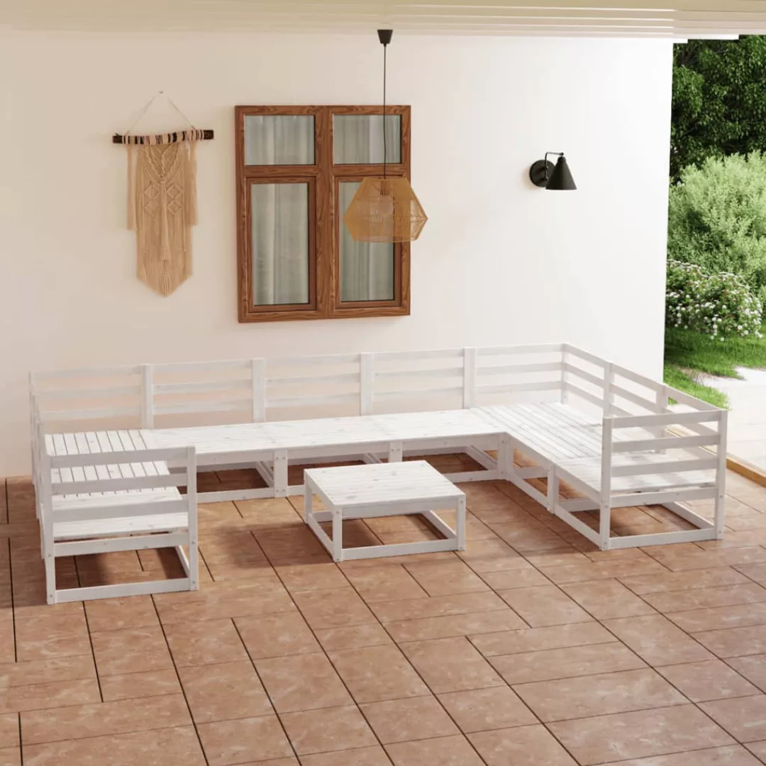 10-tlg. Garten-lounge-set Kiefer Massivholz günstig online kaufen