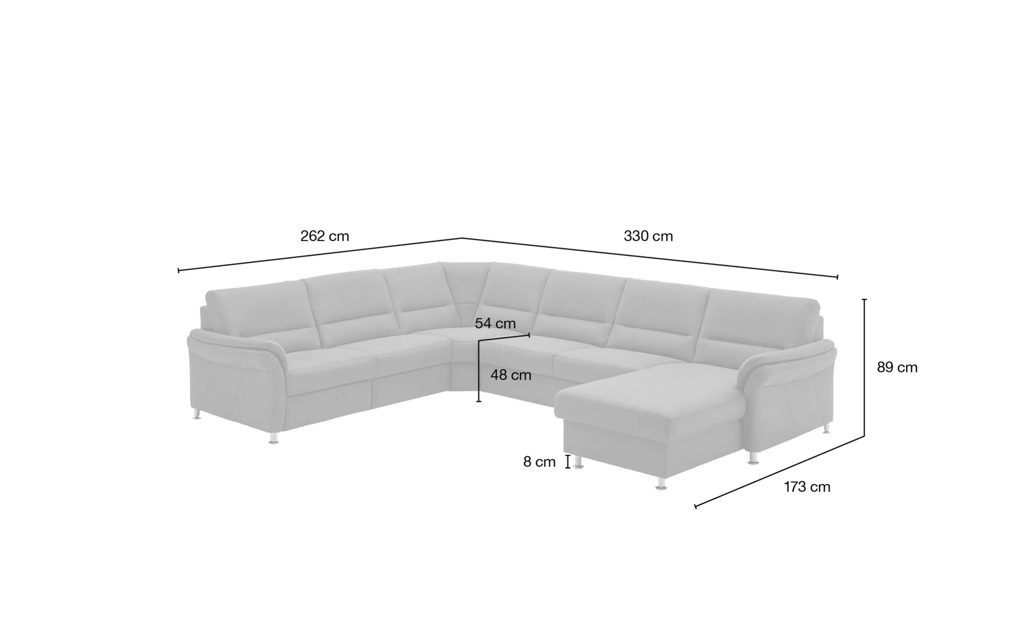 meinSofa Wohnlandschaft mit Boxspringpolsterung  Donald ¦ grau ¦ Maße (cm): günstig online kaufen