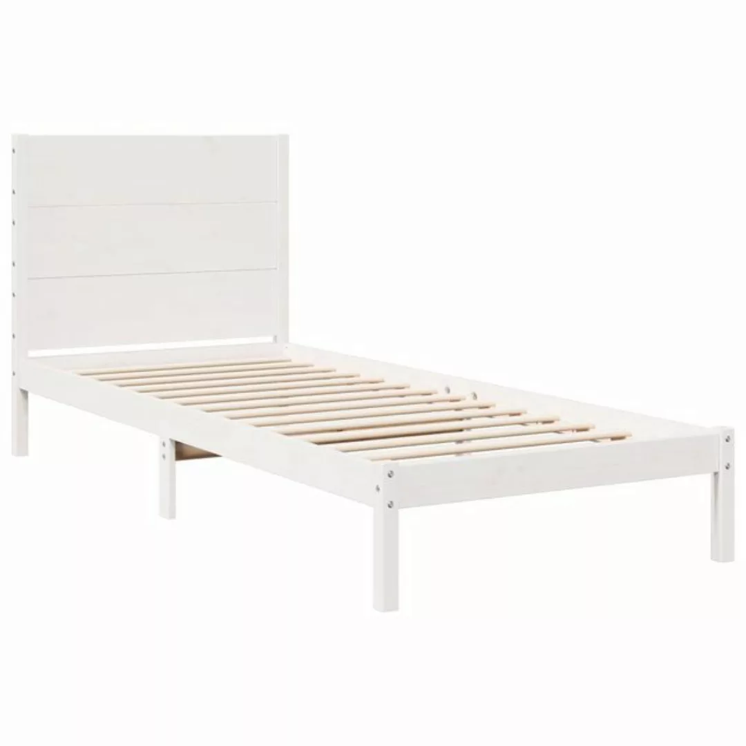 vidaXL Bett Massivholzbett Extra Lang ohne Matratze Weiß 100x220 cm günstig online kaufen