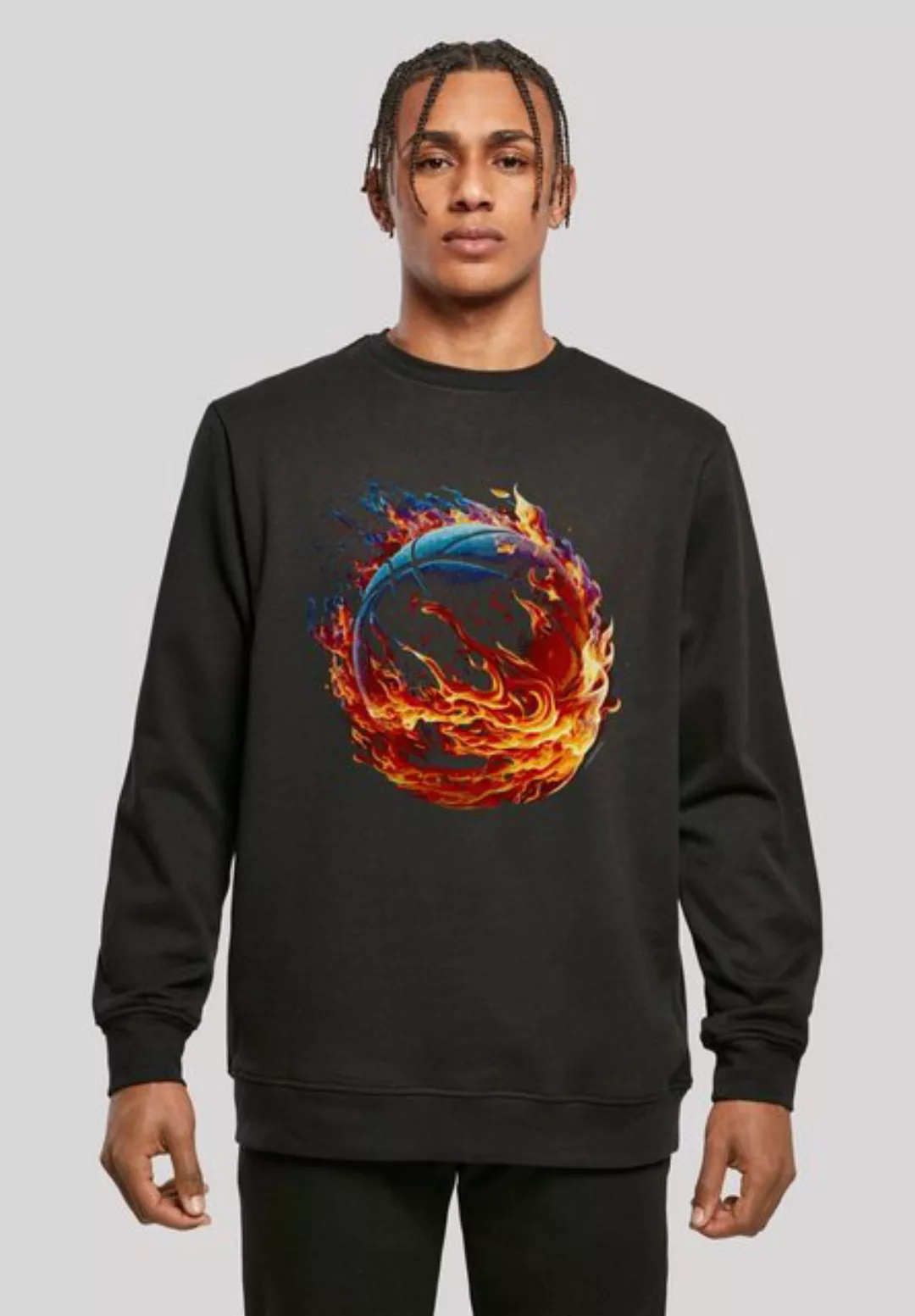 F4NT4STIC Kapuzenpullover Basketball On Fire Sport CREW Print günstig online kaufen