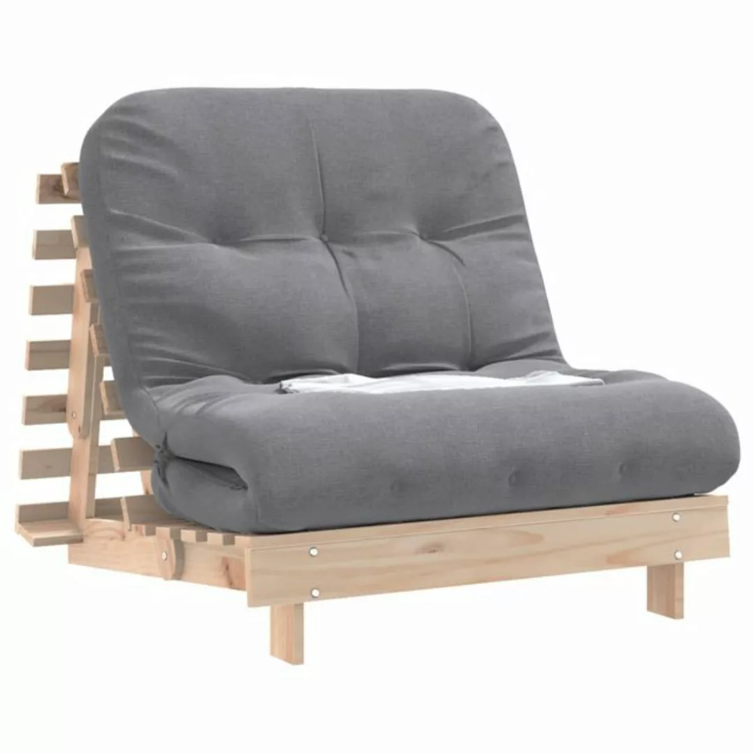 vidaXL Sofa, Futon Schlafsofa mit Matratze 90x206x11 cm Massivholz Kiefer günstig online kaufen