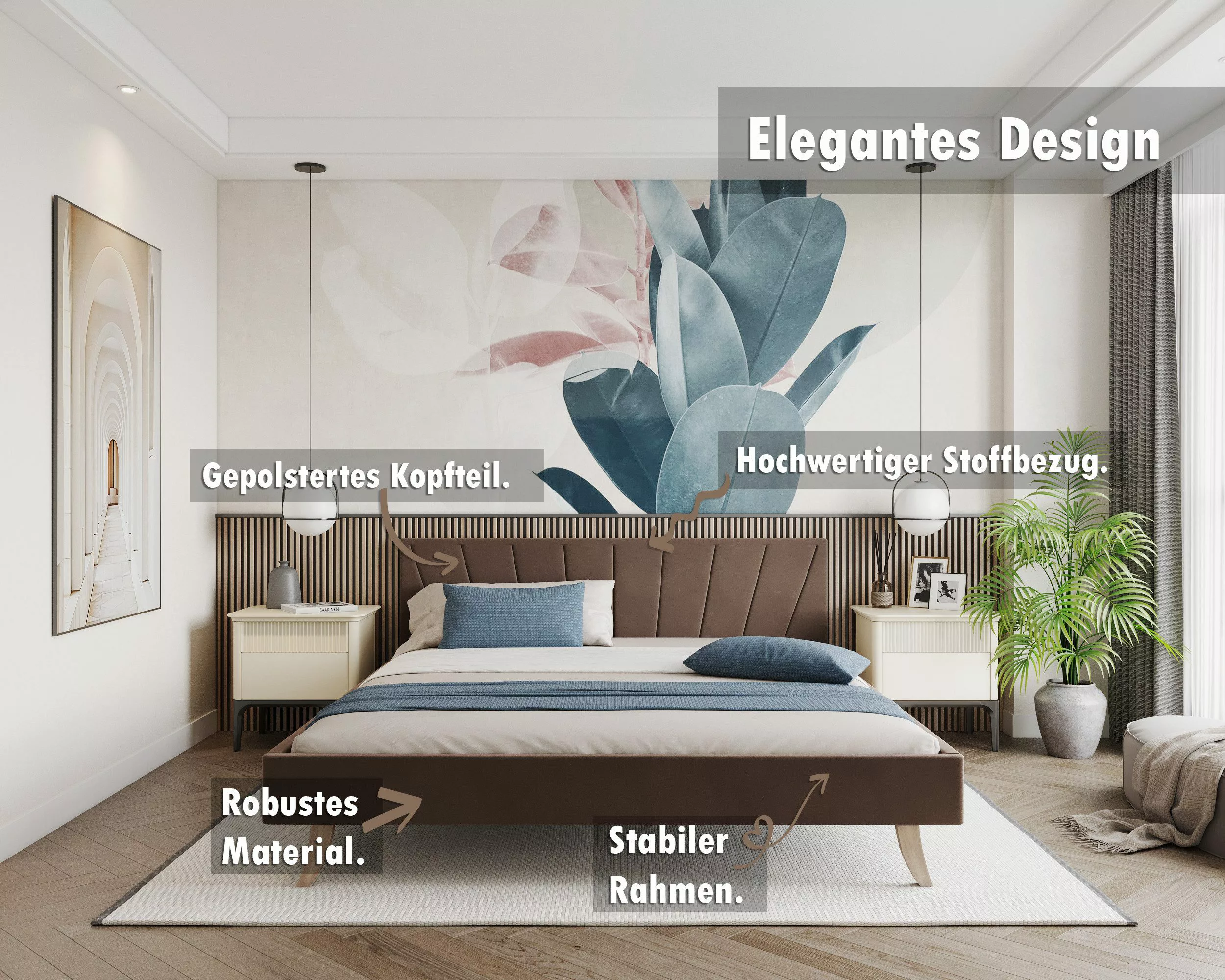 FDM Polsterbett Bettgestell Bettrahmen 120x200, 140x200, günstig online kaufen