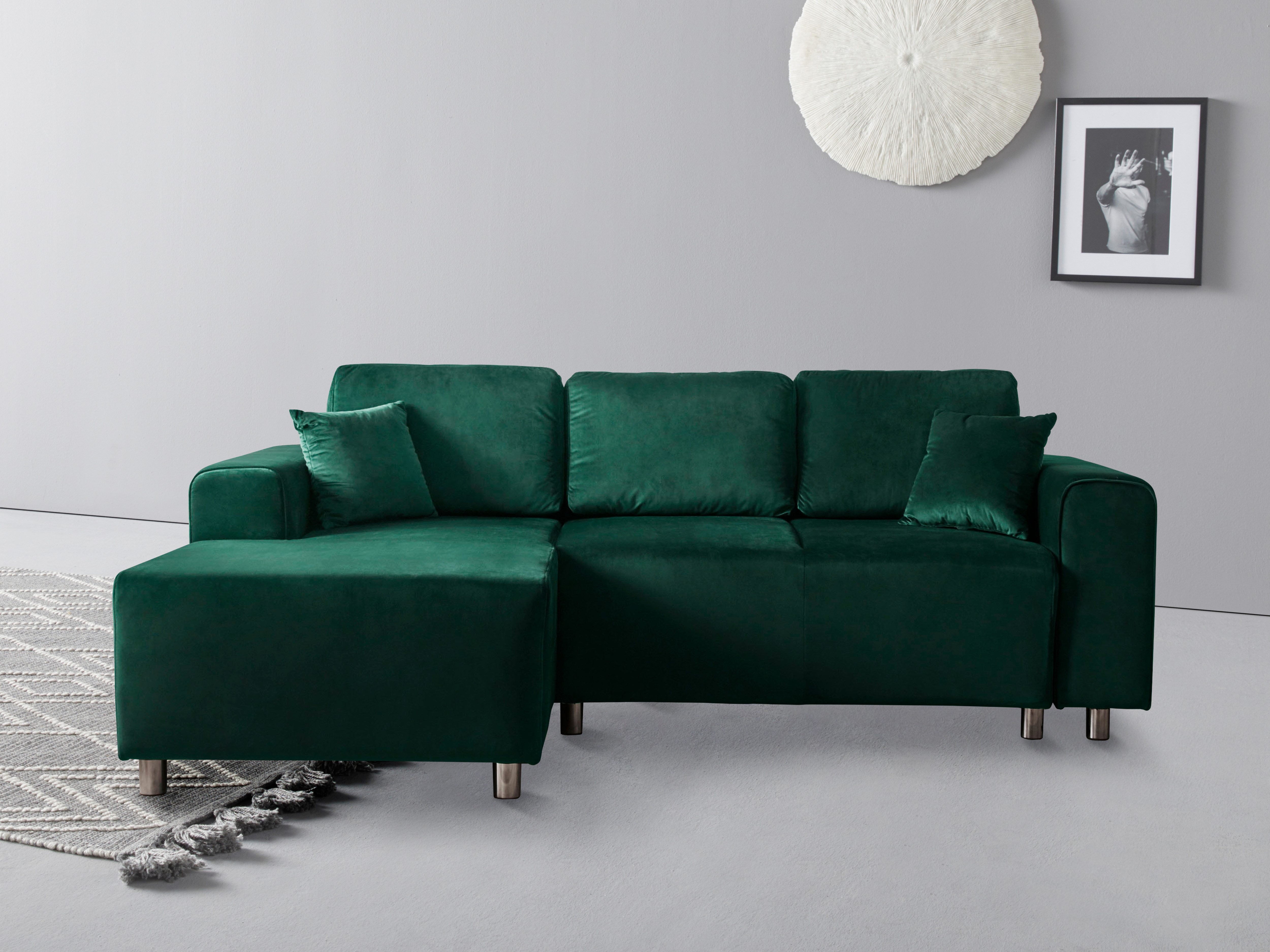 Home affaire Ecksofa "Györ", L-Form, wahlweise mit Bettfunktion und Bettkas günstig online kaufen