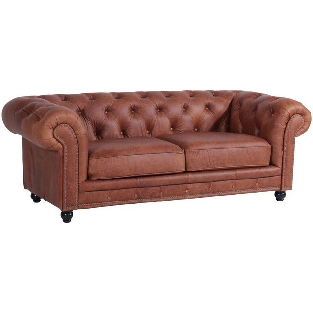 58 aufm Kessel Sofa 2,5-Sitzer Kathe Bezug Echtleder (Antikoptik) Buche nus günstig online kaufen