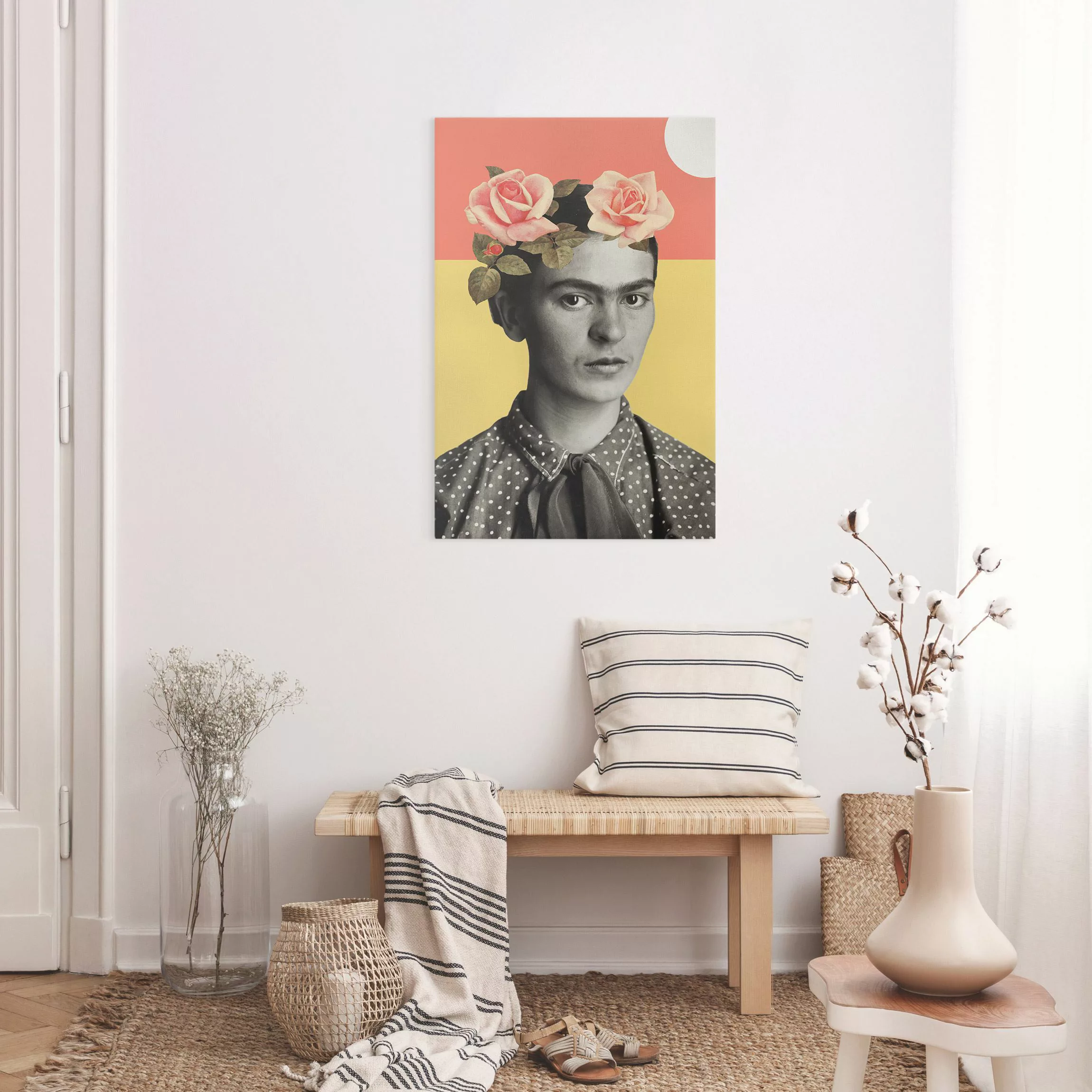 Leinwandbild Frida Kahlo - Sonnenuntergang Collage günstig online kaufen