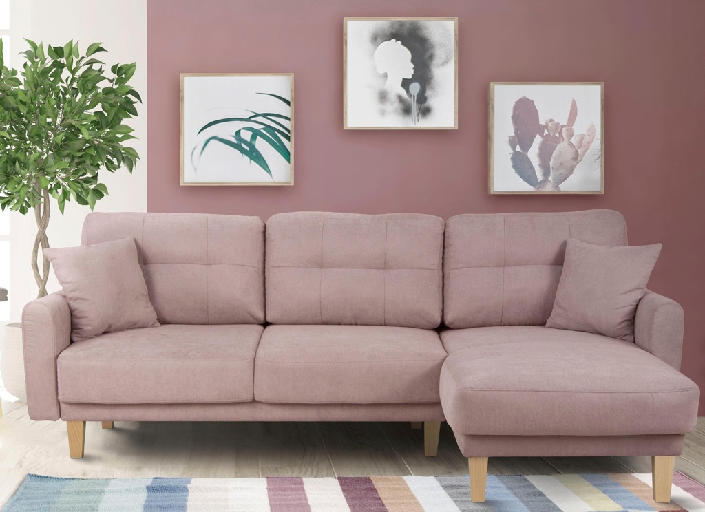 Home affaire Ecksofa "Triplo, Zierkissen, Schlaffunktion, B/T/H: 234/164/89 günstig online kaufen