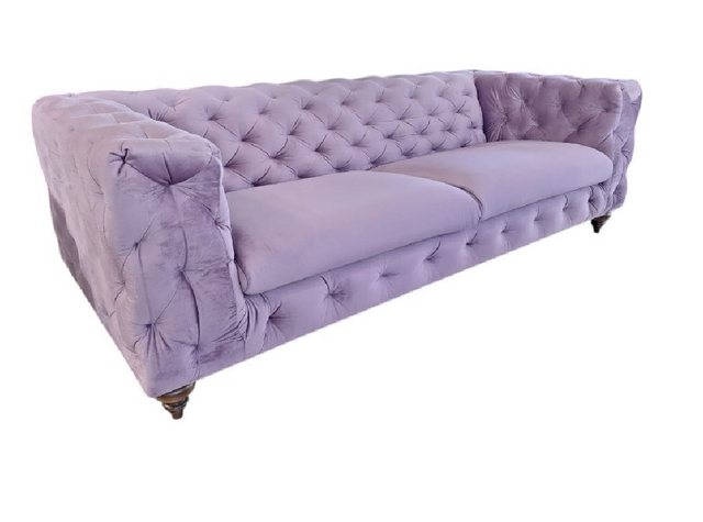 JVmoebel 3-Sitzer Lila Sofa 3-Sitzer Stoff Holz Modern Chesterfield Design günstig online kaufen