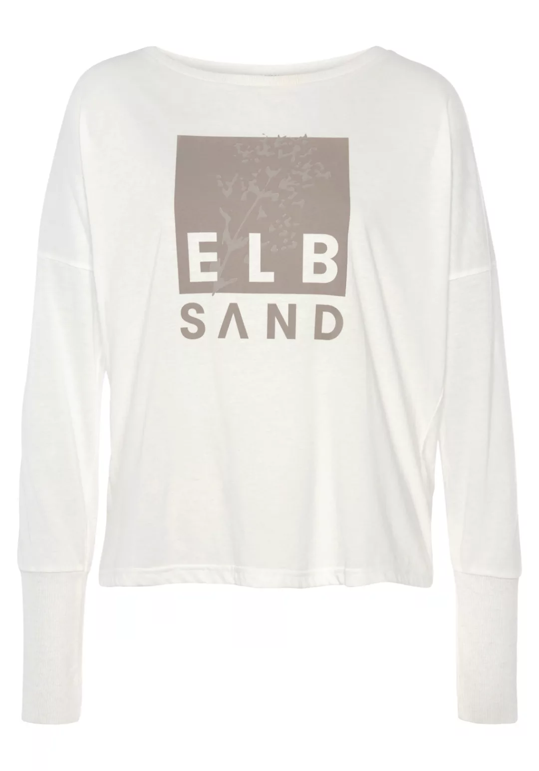 Elbsand Langarmshirt mit Logodruck, Baumwoll-Mix, sportlich-casual günstig online kaufen