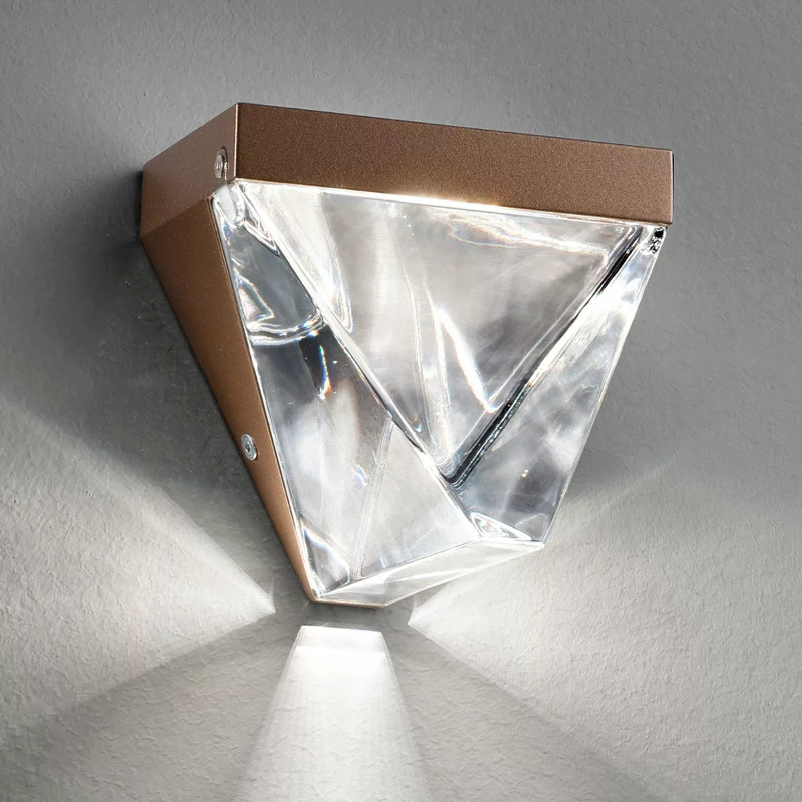 Fabbian Tripla - Kristall-LED-Wandleuchte, bronze günstig online kaufen