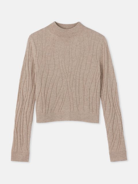 GOBI Cashmere Stehkragenpullover Naturfarbe Hochgeschlossener Kaschmirpullo günstig online kaufen