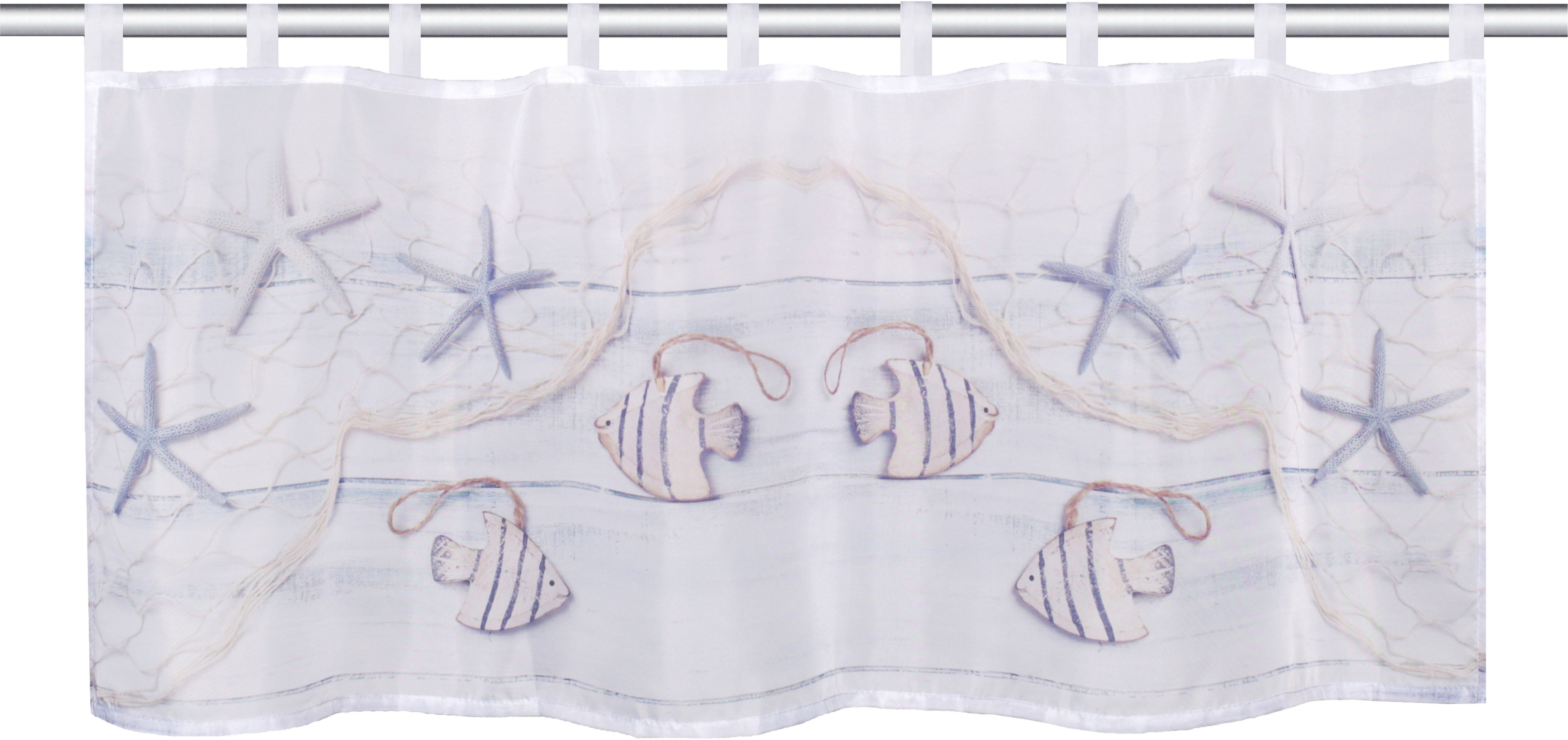 HOME Wohnideen Schlaufen Panneaux   ¦ blau ¦ Maße (cm): B: 140 H: 45 Gardin günstig online kaufen