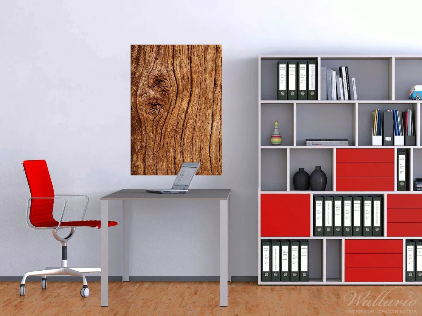 Wallario Wandfolie, Holzstamm mit Asteinschluss, in günstig online kaufen