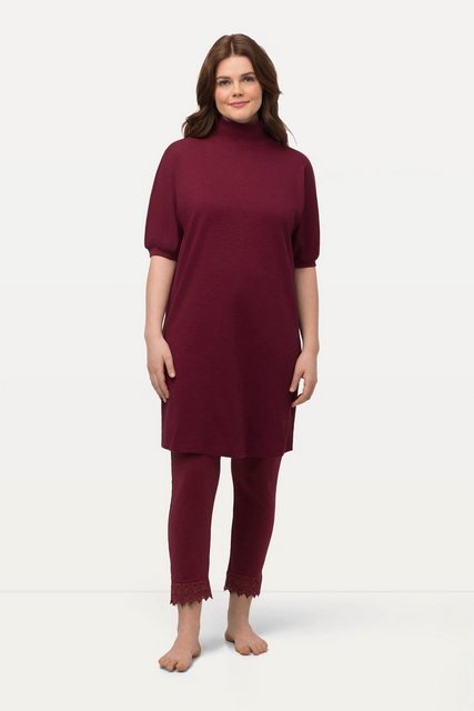 Ulla Popken Longshirt Longshirt Eggshape Rollkragen Halbarm Biobaumwolle günstig online kaufen