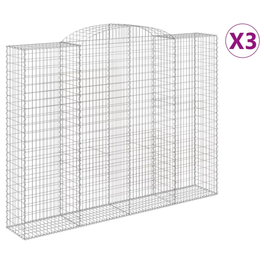 Vidaxl Gabionen Mit Hochbogen 3 Stk. 300x50x220/240cm Verzinktes Eisen günstig online kaufen