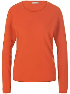 Rundhals-Pullover aus Schurwolle und Kaschmir include orange günstig online kaufen