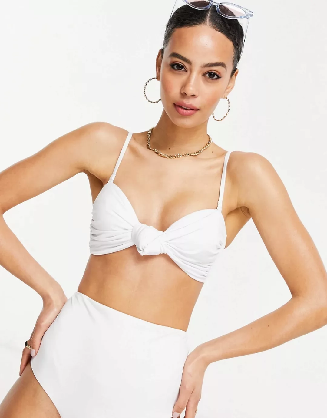 ASOS DESIGN – Mix and Match – Trägerloses Bikinioberteil aus recyceltem Mat günstig online kaufen