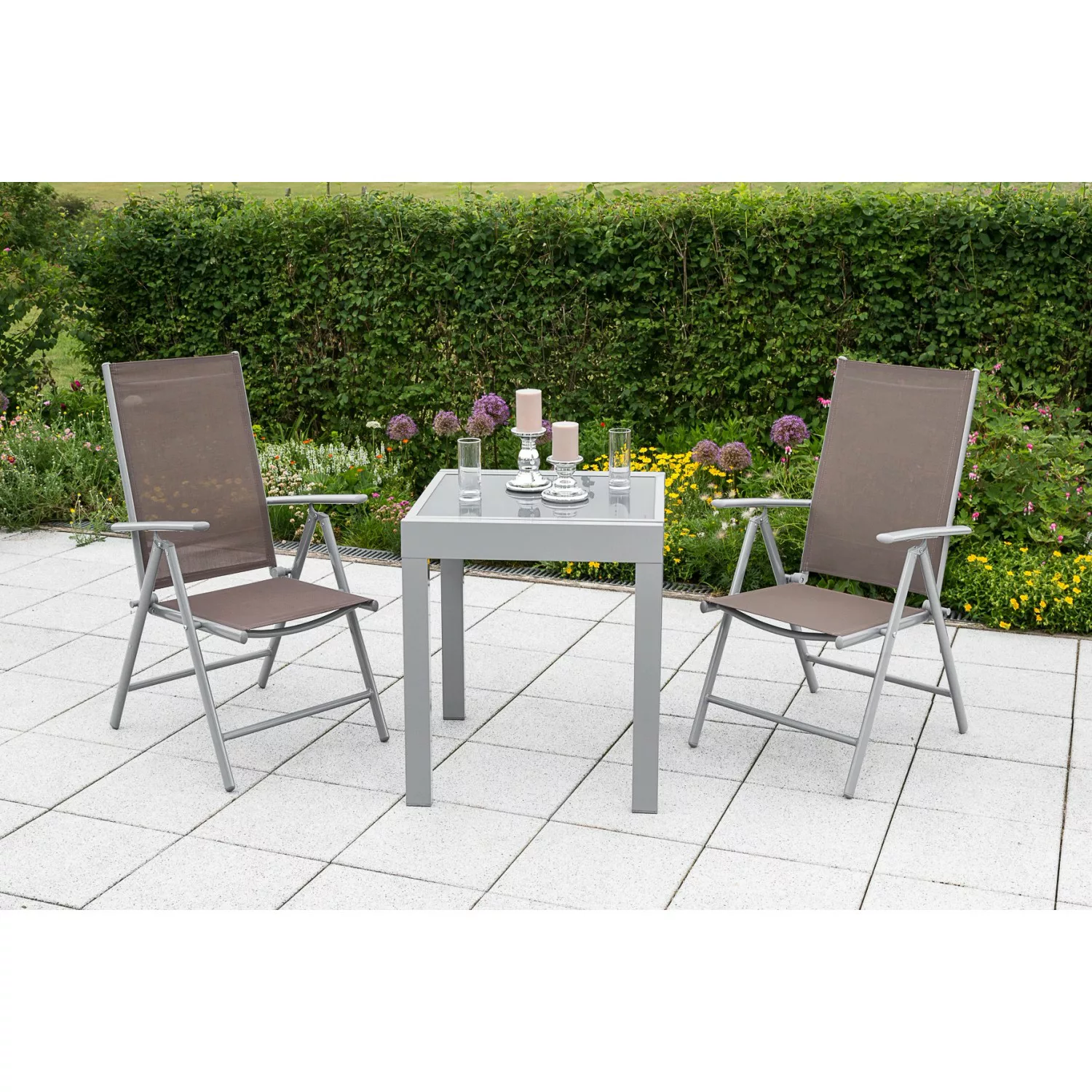 Gartenmöbel-Set Amalfi 3-tlg. Taupe-Grau günstig online kaufen