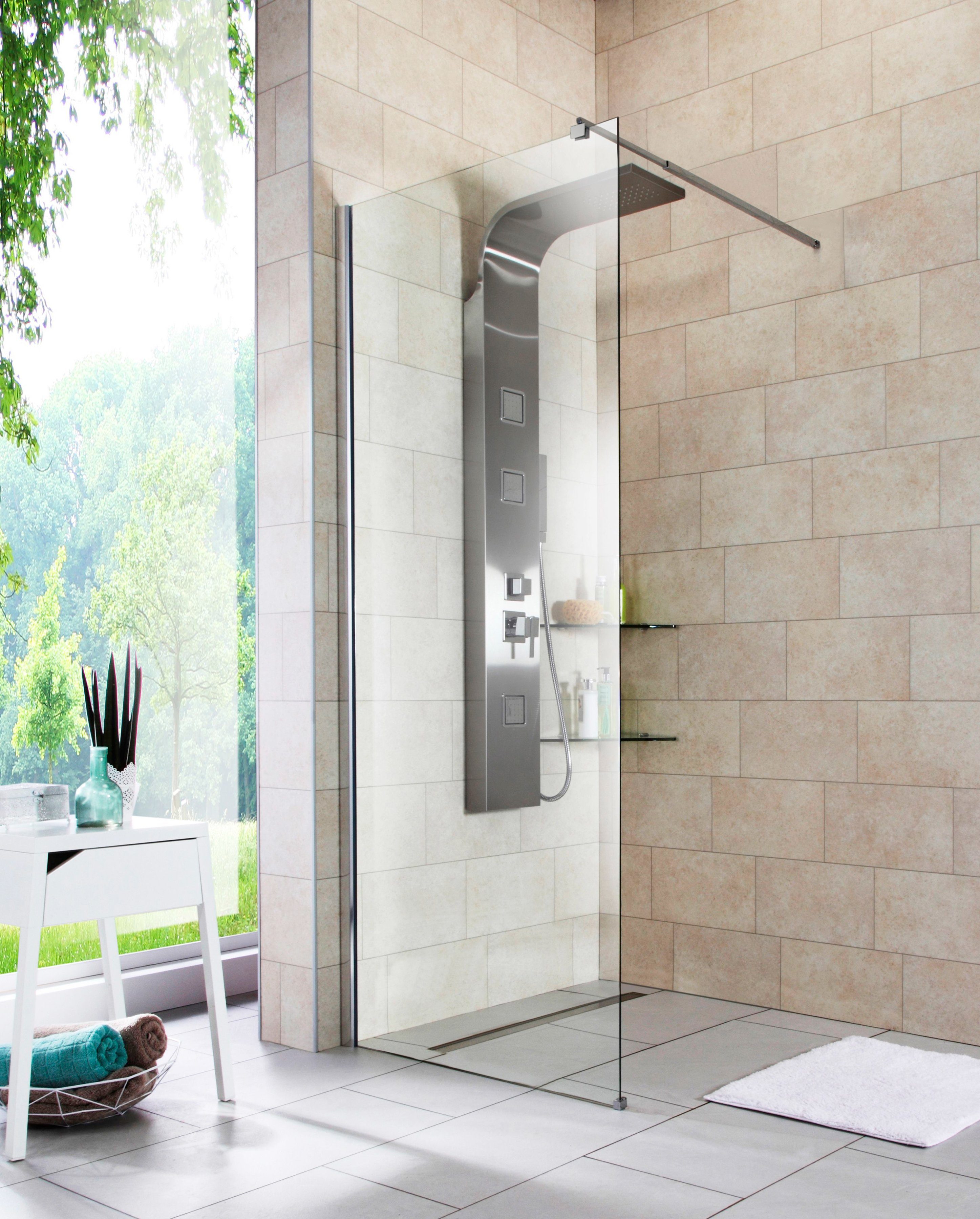 welltime Walk-in-Dusche Tropea, Einscheibensicherheitsglas, (1 tlg), günstig online kaufen