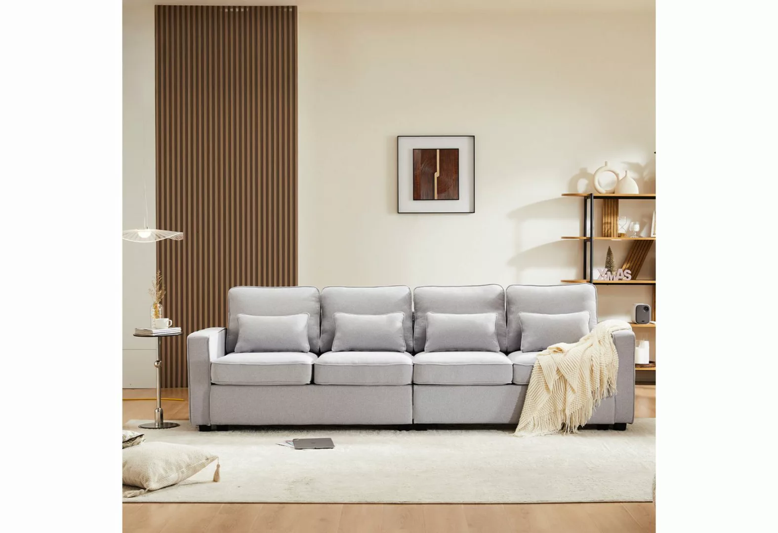 Blusmart Big-Sofa Modernes 4-Sitzer-Sofa aus Leinenstoff, Viersitzer-Sofa m günstig online kaufen