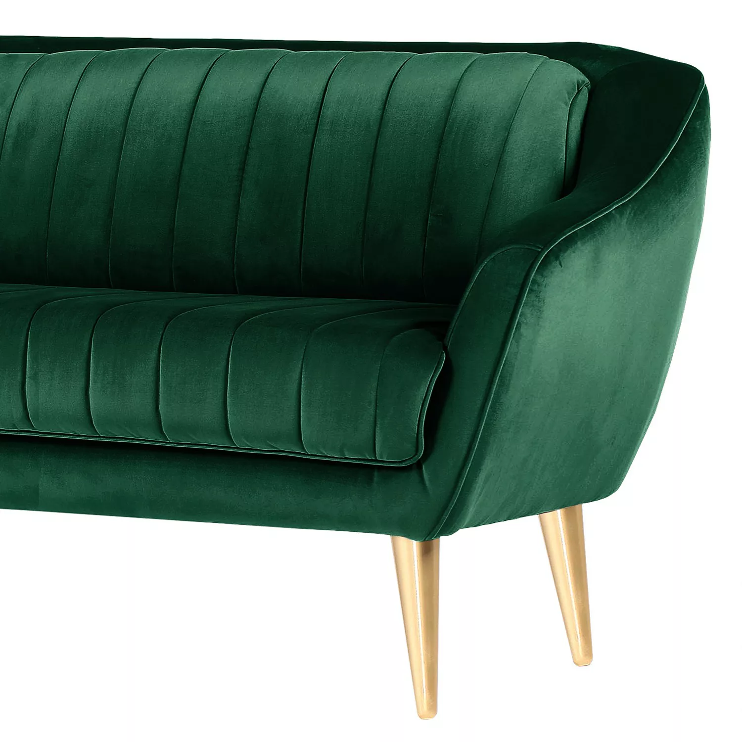 home24 Red Living Sofa Margon 2-Sitzer Antikgrün Samt 190x83x90 cm günstig online kaufen