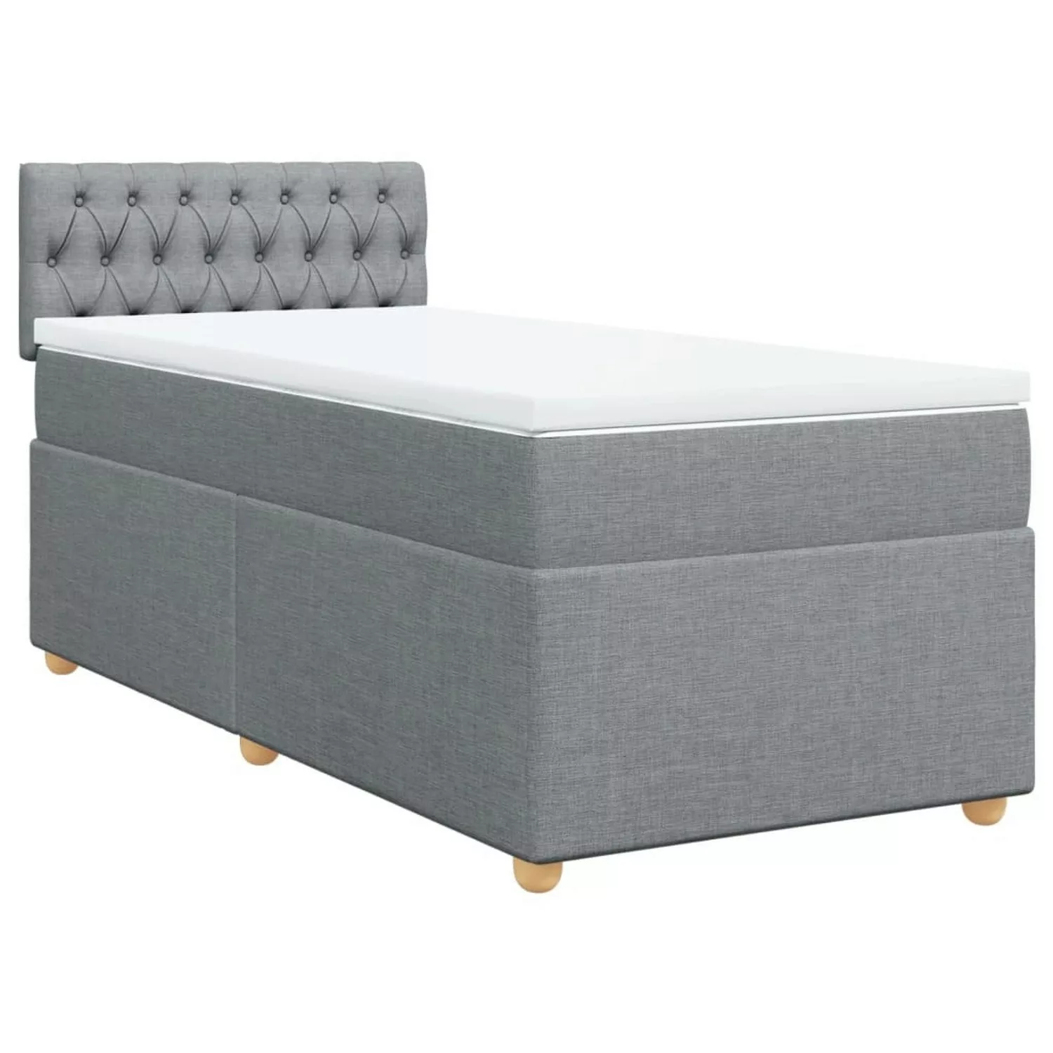 vidaXL Boxspringbett, Boxspringbett mit Matratze Hellgrau 90x190 cm Stoff günstig online kaufen