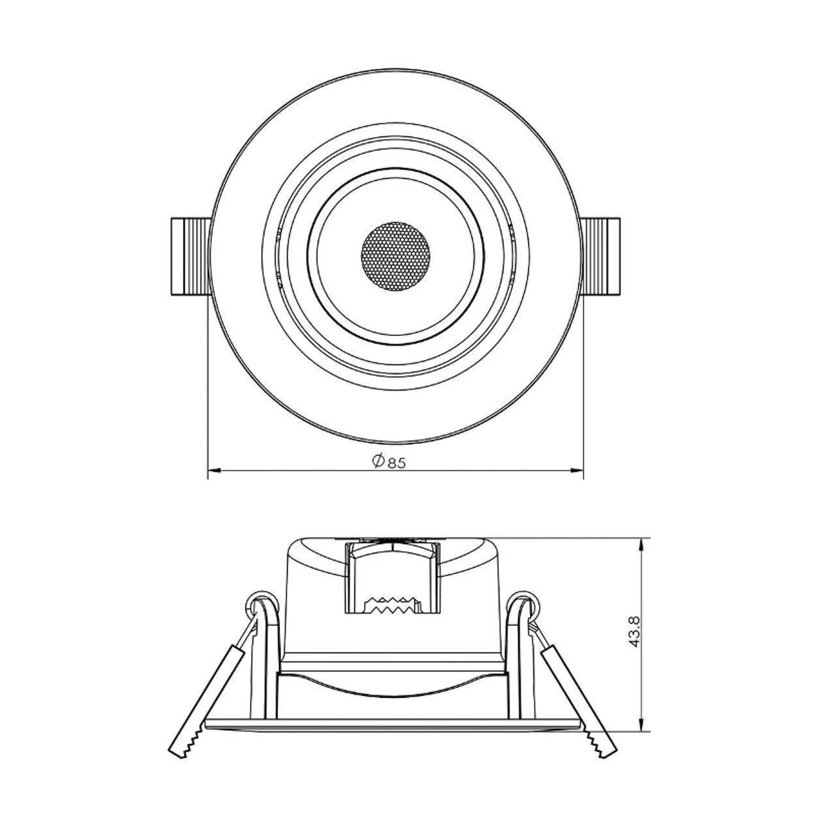 LED-Deckeneinbauleuchte SMD-68-230V, 2.700K, Ø8,5cm, schwarz günstig online kaufen