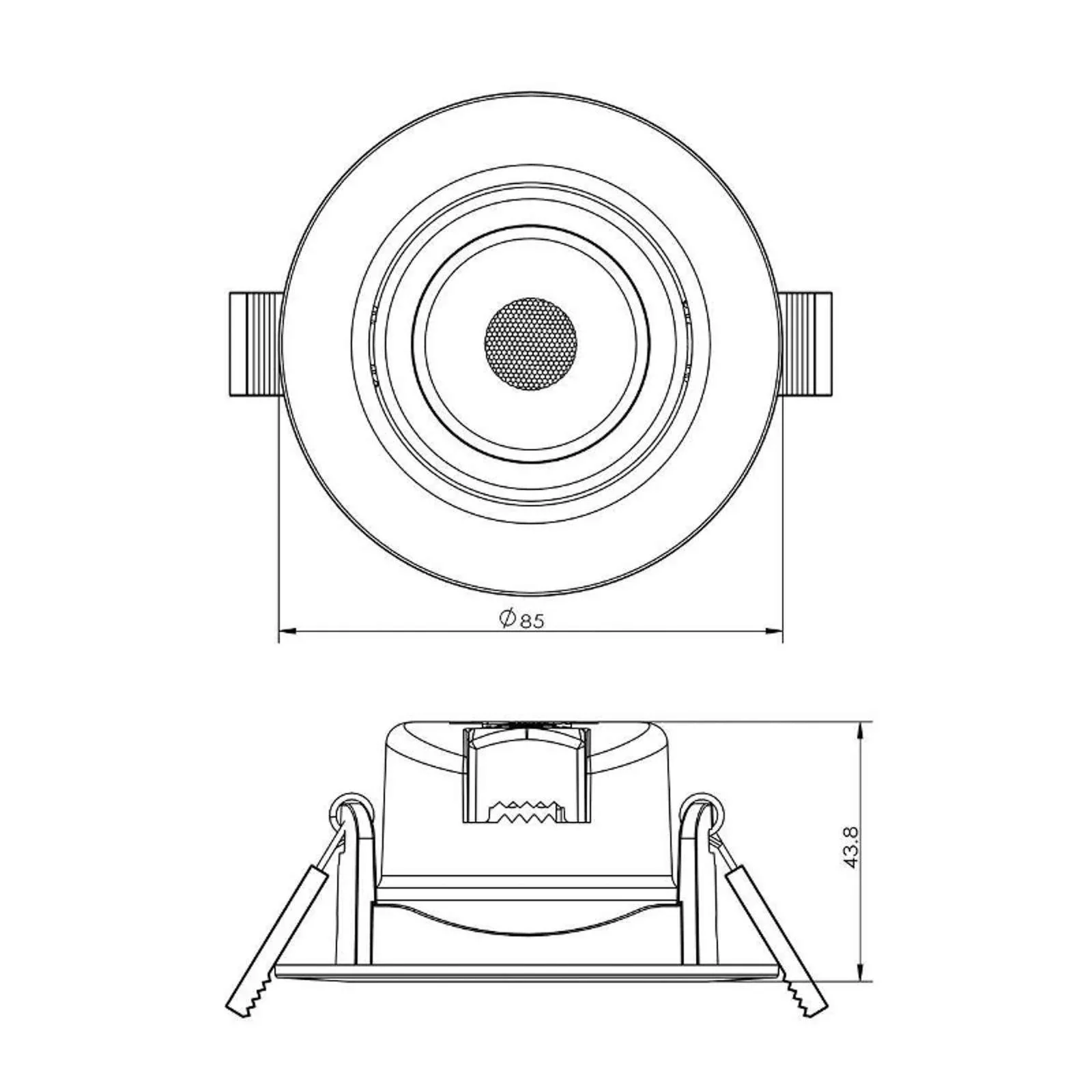 LED-Deckeneinbauleuchte SMD-68-230V, 2.700K, Ø8,5cm, schwarz günstig online kaufen