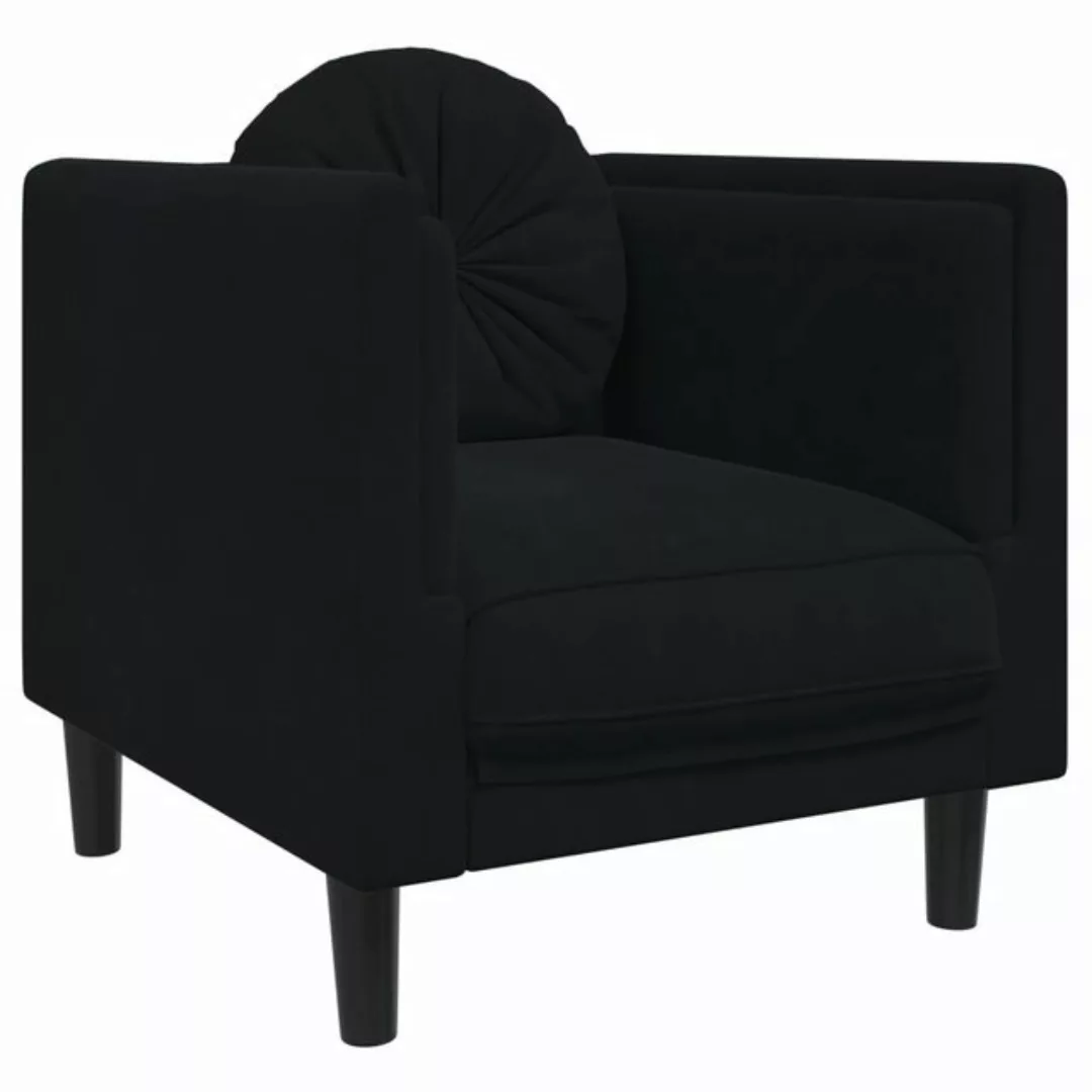 vidaXL Sofa Sessel mit Kissen Schwarz Samt günstig online kaufen