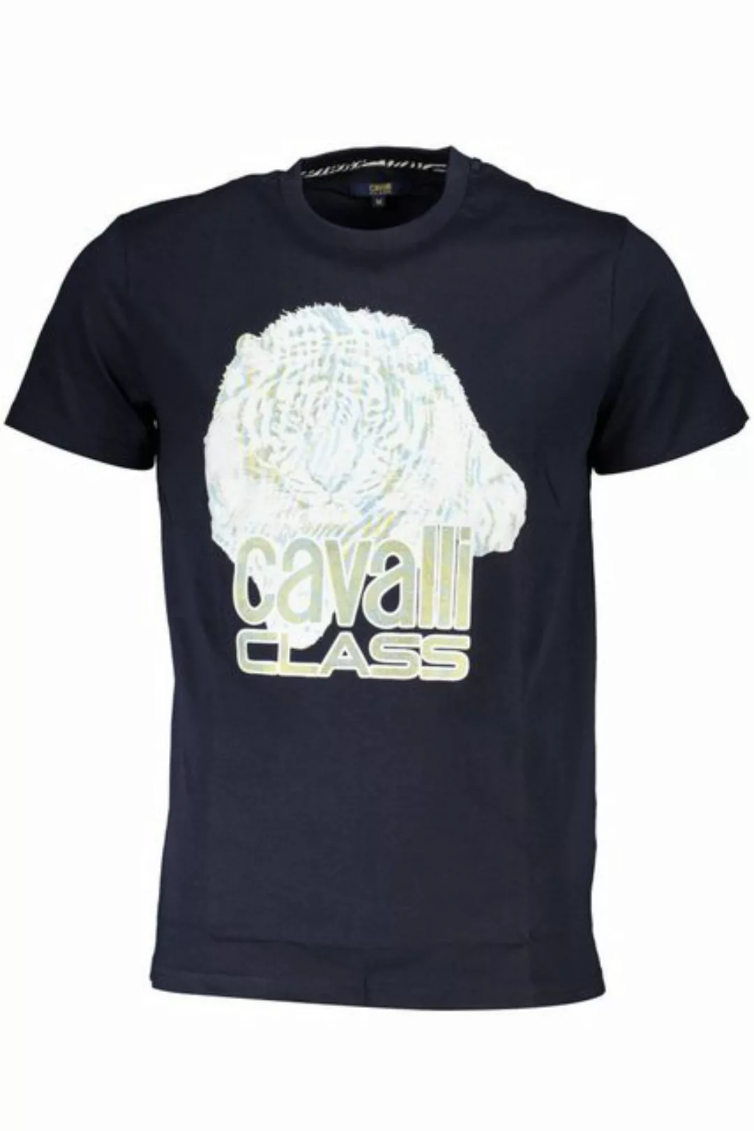 Cavalli Class T-Shirt Elegantes Herren Kurzarm T-Shirt in Blau mit Print günstig online kaufen